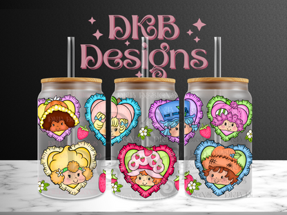 Berry friends 16oz glass can UV DTF