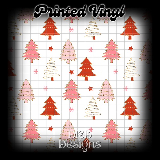 Red & pink trees Vinyl