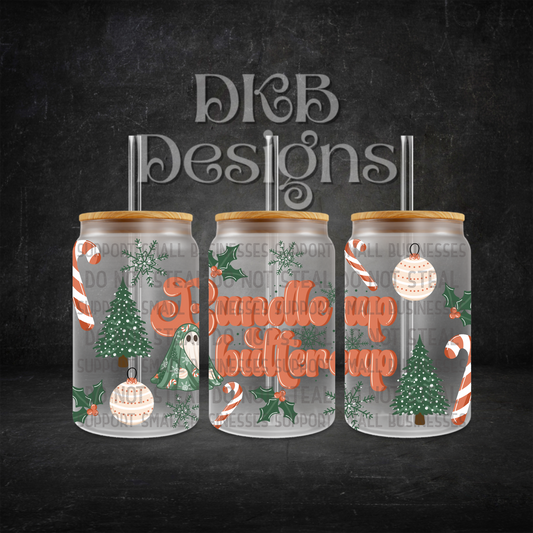 Bundle up buttercup 16oz glass can UV DTF