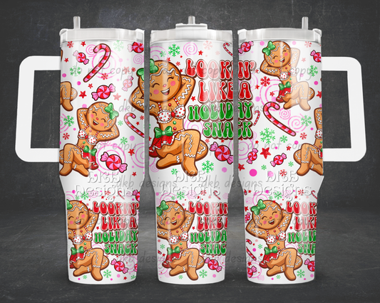 Holiday snack 40oz Tumbler UV DTF