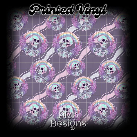 Rainbow skelly Printed Vinyl (2 color ways)