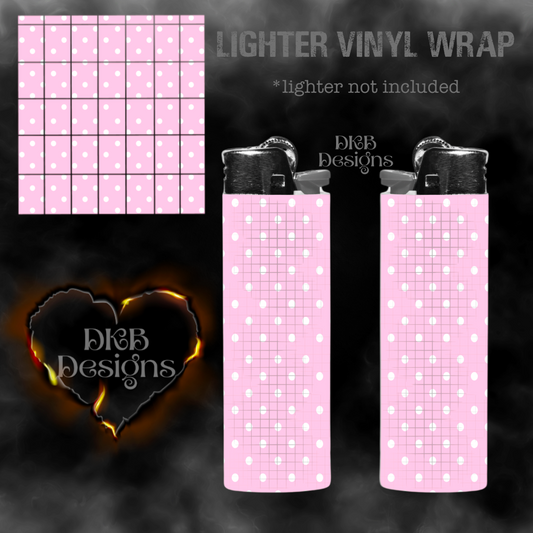 Polka dot pink vinyl lighter wrap